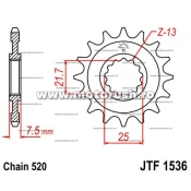 Pinion fata JTF 1536-15 / 15 dinti, pas 520 / JT Sprockets