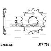 Pinion fata JTF 708-13 / 13 dinti, pas 428 / JT Sprockets